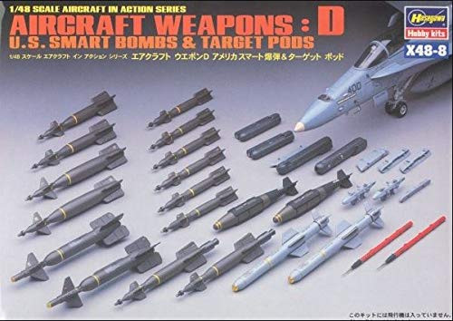Hasegawa 1/48 Scale US Aircraft Weapons D (US Smart Bombs & Target Pods) - Plastic Model Building Kit #36008
