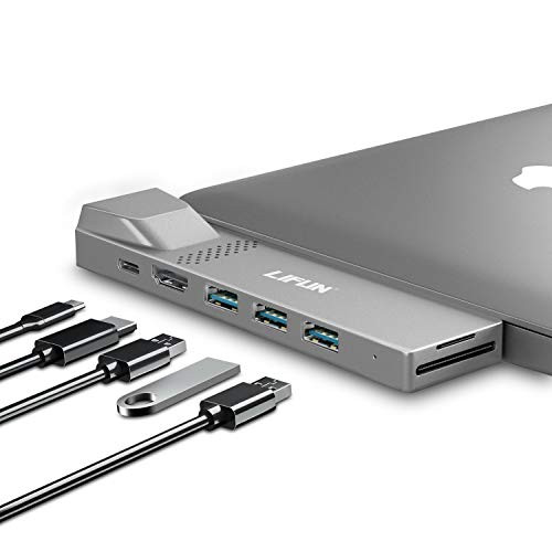 MacBook Pro USB C Hub, LIFUN 8-in-1 USB C Adapter with 4K HDMI, USB 3.0, 100W Power Delivery, 1Gbps Rj45 Ethernet Port and SD/TF Card Reader for MacBook Pro 2020/2019/2018/2017, MacBook Air 2020/2019