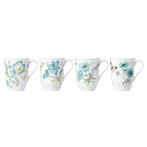 Lenox Butterfly Meadow Turquoise 4-piece Mug Set, 3.15 LB, Blue