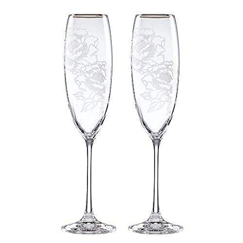 Lenox Silver Peony Toasting Flute, 1.00 LB, Clear