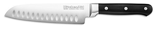 KitchenAid KKFTR7SKOB Classic Forged Series Triple Rivet Santoku Knife, Onyx Black, 7"