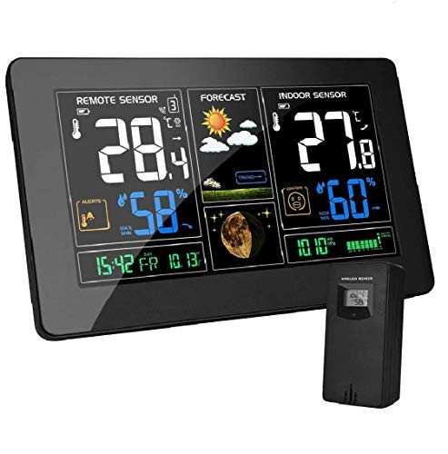 MOHOO Wireless Weather Station, Weather Stations Wireless Indoor Outdoor Multiple Sensors, Digital Temperature Humidity Monitor Room Hygrometer Weather Forecast Weather Thermometer
