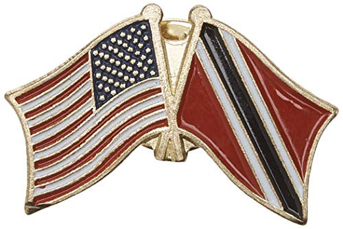 EagleEmblems P09812 PIN-USA/Trinidad (Cross Flags) (1.125'')