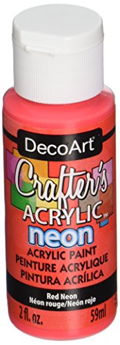 DecoArt Acrylic Crafter's Paint - Neon Red - 2 oz