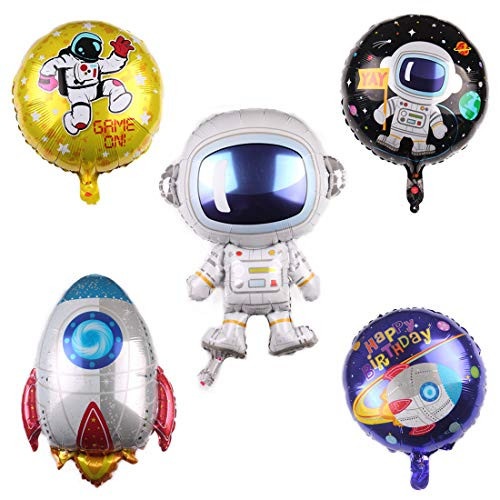 Morndew 5 PCS Rocket spaceman Foil Balloons,Astronaut Foil Mylar Balloons for Outer Space Themed Party Children Birthday Party Baby Shower Decorations Morndew 5 PCS Rocket spaceman Foil Balloons,Astronaut Foil Mylar Balloons for Outer Space Themed Party Children Birthday Party Baby Shower Decorations
