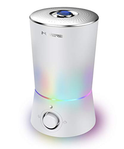 HUMERE Ultrasonic Cool Mist Humidifiers for Bedroom with Large Top Fill Tank, 7 Color Shifting Night Light, Whisper Quiet, Easy to Clean,with Filter l Humidifier for Baby l Essential Oil Diffuser
