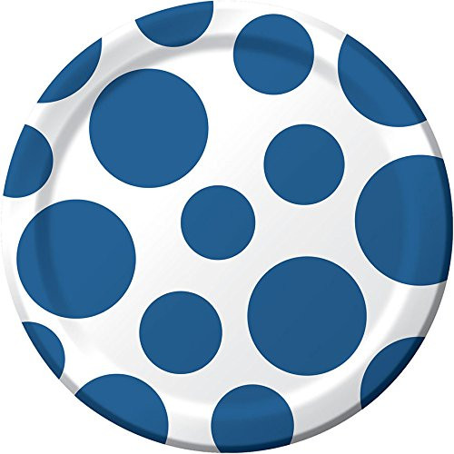 Creative Converting True Blue Polka Dot Dessert Plates