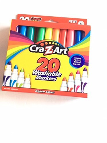 Cra-Z-Art Kids Washable Markers Non Toxic Broadline, 20 Count