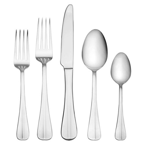 International Silver 5027191 Simplicity 53-Piece Stainless Steel Flatware Set with Serving Utensil Set, Service for 8