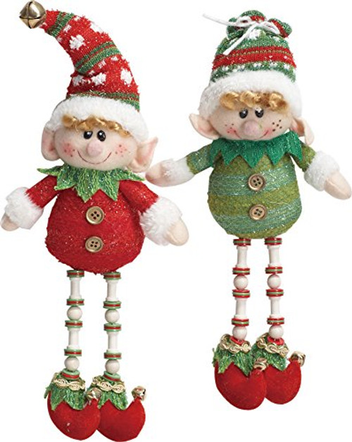 Santas Elves Set of Two 12-inch Plush Hanging Christmas Ornament Santas Elves Set of Two 12-inch Plush Hanging Christmas Ornament