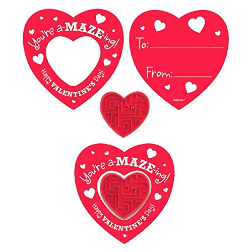 Amscan 395235 Valentine Red Paper Cards Supplies Item Multi Sizes