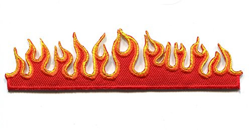 Flames fire retro biker muscle car embroidered applique iron-on patch new S-1208