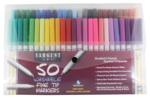 Sargent Art 50-Count Fine Tip Washable Marker Packs