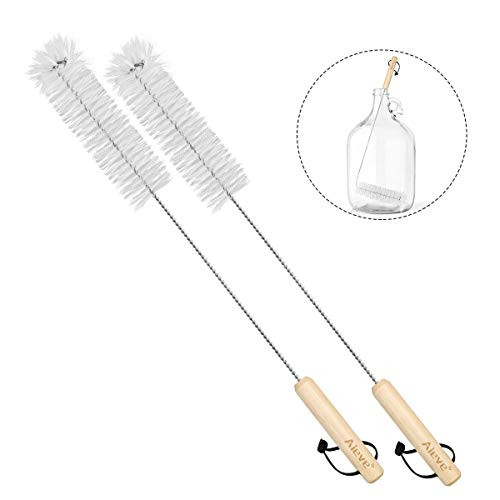 AIEVE Carboy Brush, 5 Gallon Carboy Brush, 2 Pack Long Carboy Washing Brush Carboy Cleaning Brush for 3 to 6.5 Gallons Carboys, Corny Kegs, Carboy Water Jug