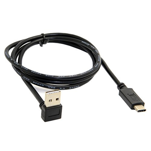 CY 50cm USB 3.1 USB-C Type C to 90 Degree Up & Down Angled USB 2.0 Data Cable for MacBook & Tablet & Cell Phone