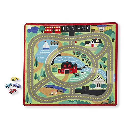 Melissa & Doug Round the Town Road Rug and Car Activity Play Set With 4 Wooden Cars Melissa & Doug Round the Town Road Rug and Car Activity Play Set With 4 Wooden Cars