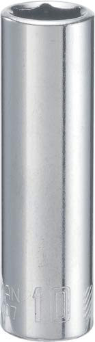 CRAFTSMAN Deep Socket, Metric, 1/4-Inch Drive, 10mm, 6-Point (CMMT44407),Full Polish