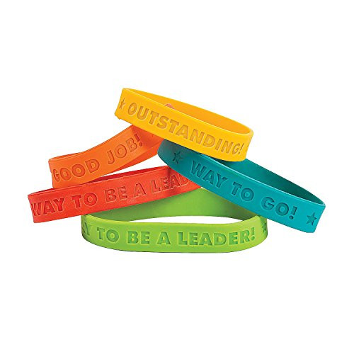 Fun Express Award Sayings Rubber Bracelets - 24 Pieces - Educational and Learning Activities for Kids