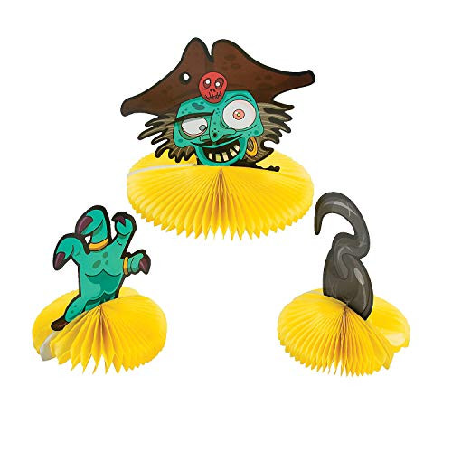 Fun Express - Zombie Pirate Centerpiece(3 Pc) for Halloween - Party Decor - General Decor - Centerpieces - Halloween - 3 Pieces