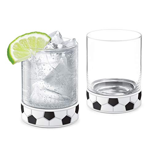Final Touch Kick-Off Whiskey/Cocktail Soccer Ball Tumbler Glasses ~ 12 oz, Set of 2