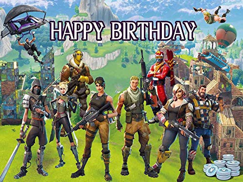 Battle Royale Backdrop Video Game Background for Boy Birthday Banner Party Decorations Photo Photography