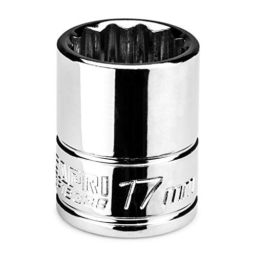 Capri Tools 17 mm Shallow Socket, 3/8 in. Drive, 12-point, Metric