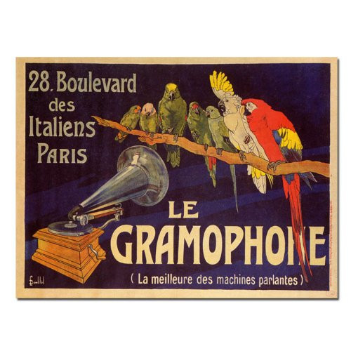 Le Gramophone, 14x19-Inch Canvas Wall Art