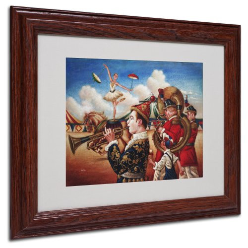 Circus Hit Parade Artwork by Edgar Barrios, Wood Frame, 11 by 14-Inch