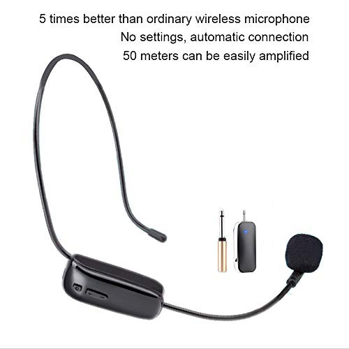 Wireless Microphone Headset, UHF Wireless Headset Mic System, 160ft Range,1/8''?1/4'' Plug, for Speakers, Voice Amplifier, PA System-Not Supported Phone, Laptop