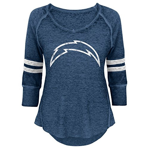Outerstuff NFL Junior Girls Relaxed 3/4 Thermal Top, Los Angeles Chargers, Dark Navy, XL(15-17) Outerstuff NFL Junior Girls Relaxed 3/4 Thermal Top, Los Angeles Chargers, Dark Navy, XL(15-17)