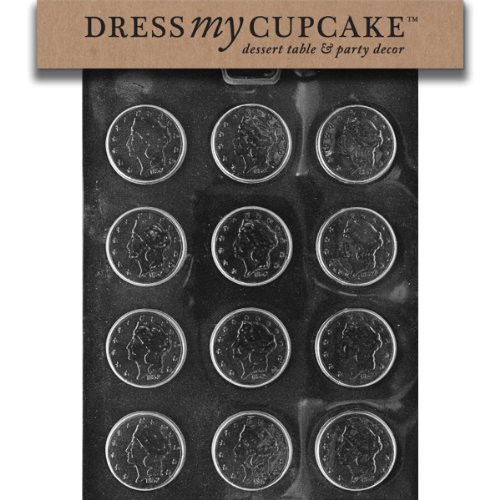Dress My Cupcake DMCM121 Chocolate Candy Mold, Large Coins
