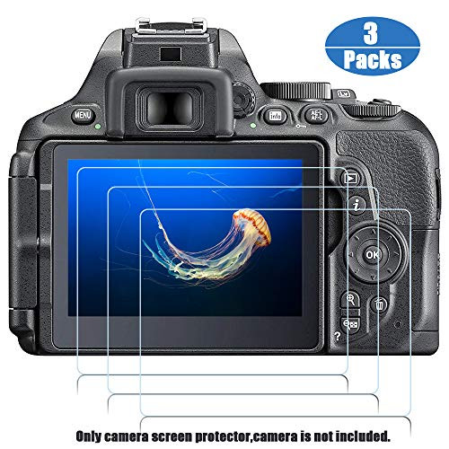 D5600 Camera Screen Protector for Nikon D5600 D5500 D5300[3 Pack], Tempered Optical Glass Film for Nikon d5600 d5500 d5300 Camera Fire Rock Camera Screen Accessories