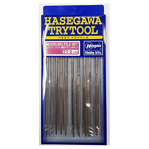 Hasegawa Trytool File precision (10 pcs) - Tools and Accessories for Modeling Kits, Item No. TT2