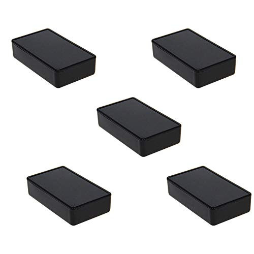Fielect 5Pcs Black Waterproof Dustproof Electronic Junction Box Plastic Enclosure Project Box For Electronic Projects ABS 5-11 85x50x21mm