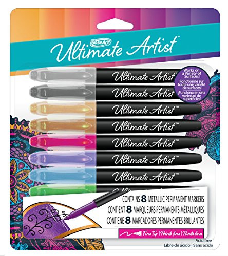 RoseArt Ultimate Artist Permanent Markers Metallic Colors, 8 Ct