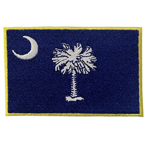 South Carolina State Flag Embroidered Emblem Iron On Sew On SC Patch South Carolina State Flag Embroidered Emblem Iron On Sew On SC Patch