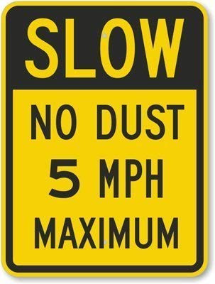 Lilyanaen New Metal Sign Aluminum Sign Slow No Dust 5 MPH Maximum Engineer Grade Sign 80 mil for Outdoor & Indoor 8"x12"