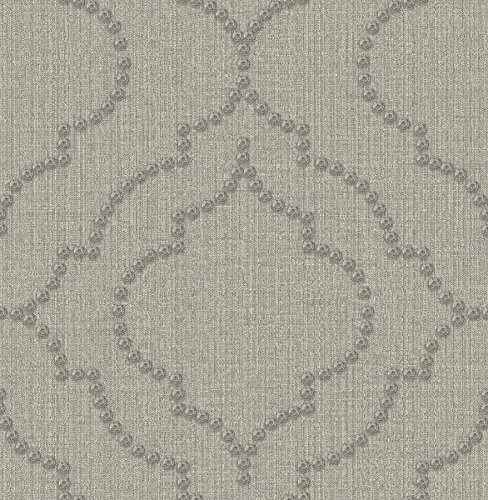 Chesapeake 3114-003361 Grey Chelsea Quatrefoil Wallpaper