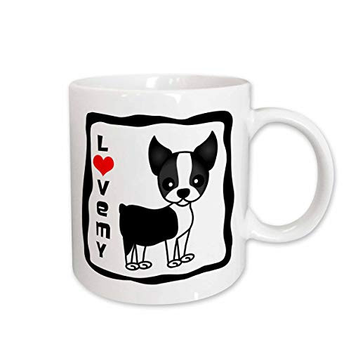 3dRose I Love My Boston Terrier Ceramic Mug, 15-Ounce