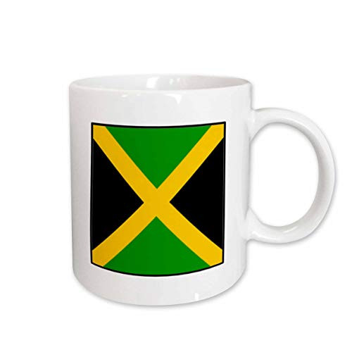 3dRose Photo of Jamaica Flag Button Ceramic Mug, 15-Ounce