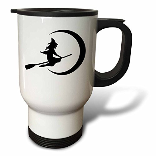 3dRose Wicked Witch on a Broom Stainless Steel Travel Mug, 14-Ounce
