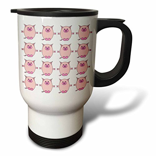 3dRose Siamese Cat Four Attitudes Design Travel Mug, 14-Ounce, Stainless Steel