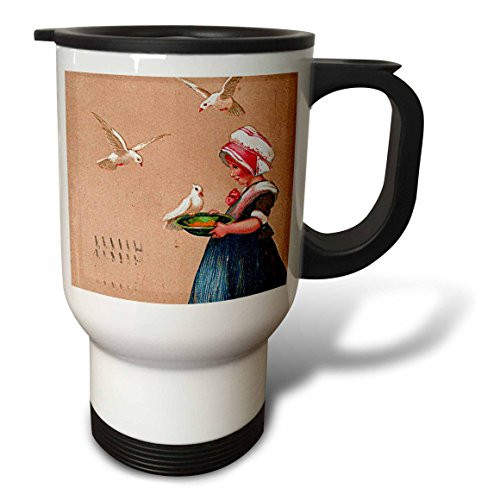 3dRose Fall Chicken Travel Mug, 14-Ounce, Stainless Steel