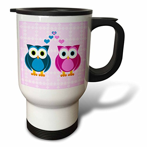 3dRose True Love Comes Along Once in a Lifetime Cute Snails Design Travel Mug, 14-Ounce