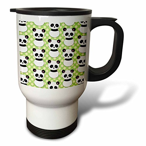 3dRose tm_26434_1 Cute Panda Bear with Hot Pink Polka Dots Travel Mug, 14-Ounce, Stainless Steel 3dRose tm_26434_1 Cute Panda Bear with Hot Pink Polka Dots Travel Mug, 14-Ounce, Stainless Steel