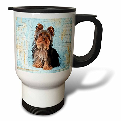 3dRose Yorkshire Terrier Stainless Steel Travel Mug, 14-Ounce