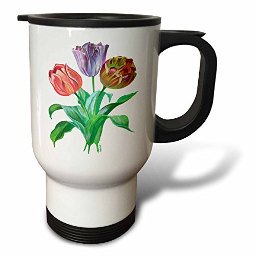 3dRose Flowers Tulips Stainless Steel Travel Mug, 14-Ounce 3dRose Flowers Tulips Stainless Steel Travel Mug, 14-Ounce