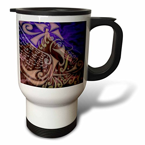 3dRose Thor Mythology Tribal Abstract Norse Pagan Asatru Stainless Steel Travel Mug, 14-Ounce