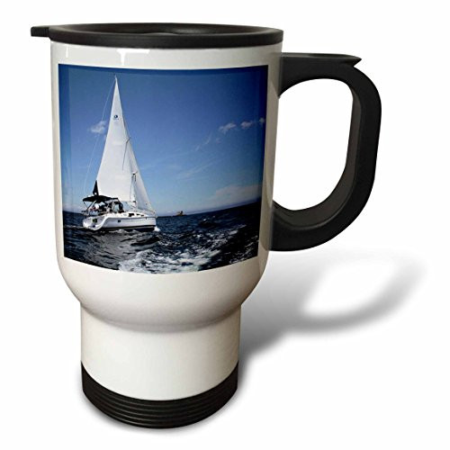 3dRose Sailing on The Ocean Stainless Steel Travel Mug, 14-Ounce