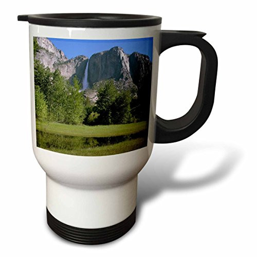 3dRose Yosemite Falls From Valley Stainless Steel Travel Mug, 14-Ounce